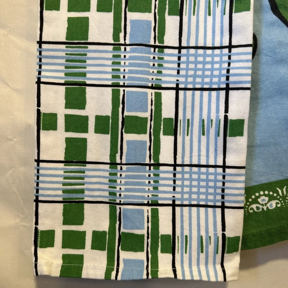 Avocado And Plaid Green And Blue‎ Indoor/outdoor Napkins Set of 2